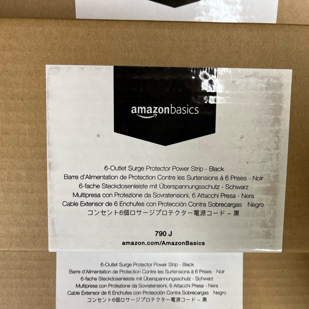 AmazonBasics Black Surge Protector Power Strip - Set of 3